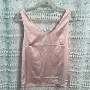 Elegant Pink Satin Tank Top